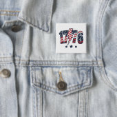 4 juli 1776 vierkante button 5,1 cm (In situ)