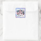 4 juli 1776 vierkante sticker (Tas)
