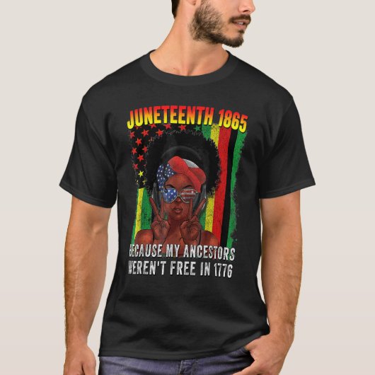 4 juli 1865, omdat mijn voorouders dat niet waren t-shirt (Voorkant)