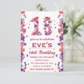 4 juli 18e verjaardagsfeest kaart (Staand voorkant)