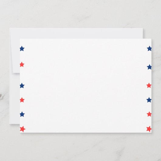 4 juli 1 Verjaardag Rood & Blauw Firetracker Kaart (Achterkant)