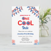 4 juli 1 Verjaardag Rood Wit Blauw Patriottisch Kaart (Staand voorkant)