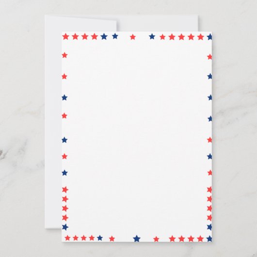 4 juli 1 Verjaardag Rood Wit Blauw Patriottisch Kaart (Achterkant)