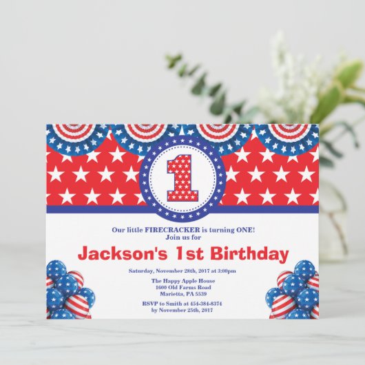 4 juli 1e eerste uitnodiging van de Eerste Dag (Staand voorkant)