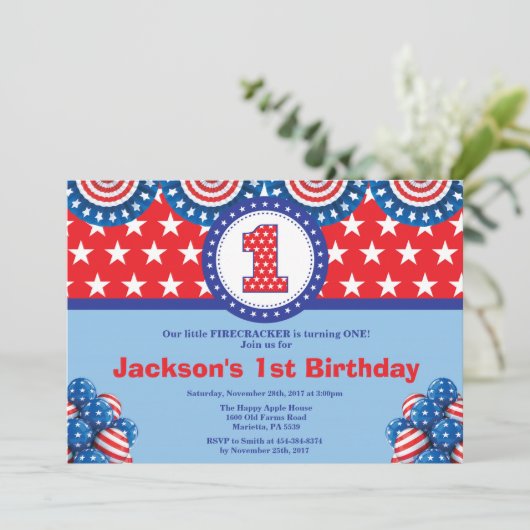 4 juli 1e eerste uitnodiging van de Eerste Dag (Staand voorkant)