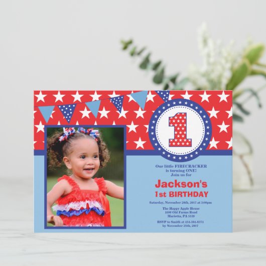 4 juli 1e eerste uitnodiging van de Eerste Dag (Staand voorkant)