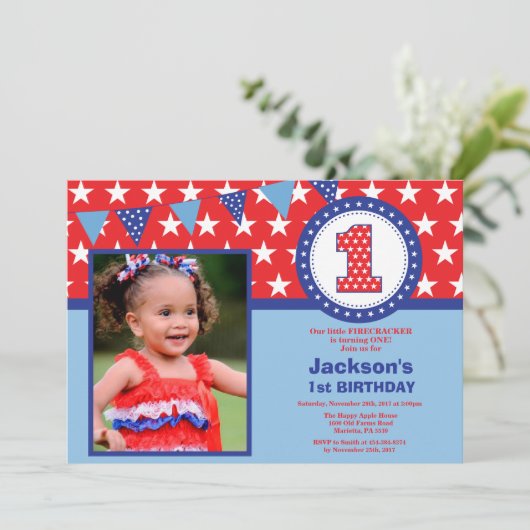 4 juli 1e eerste uitnodiging van de Eerste Dag (Staand voorkant)