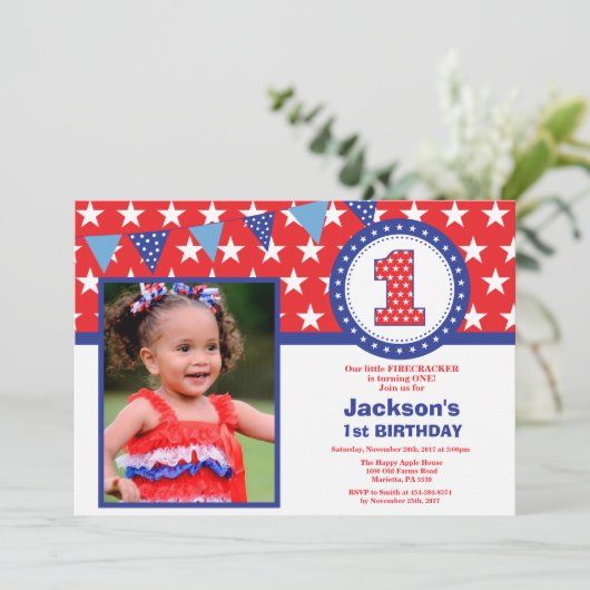 4 juli 1e eerste uitnodiging van de Eerste Dag (Staand voorkant)