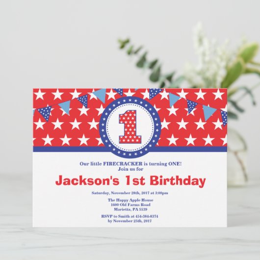 4 juli 1e eerste uitnodiging van de Eerste Dag (Staand voorkant)