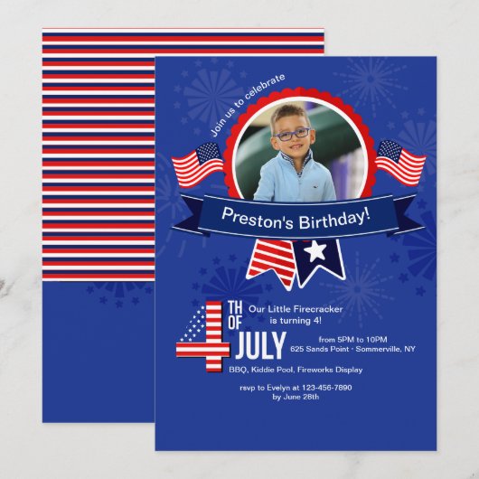 4 juli 2004 Foto-uitnodiging Kaart (Voorkant / Achterkant)