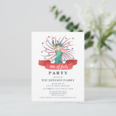 4 juli 2010 : het patriottisch beeld van de vrijhe uitnodiging briefkaart (Staand voorkant)