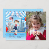 4 juli 2010 Meisjesfeest Fotouitnodiging Kaart (Voorkant / Achterkant)