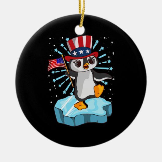 4 juli 2021 Penguin Keramisch Ornament (Voorkant)