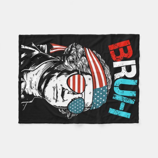 4 juli 2024 George Washington Bruh. Fleece Deken (Voorkant (Horizontaal))