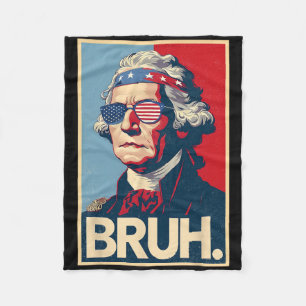 4 juli 2025 George Washington Bruh. Meme Patr Fleece Deken