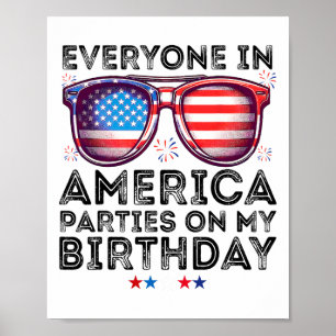 4 juli 2025 Iedereen in Amerika feesten op mijn Poster