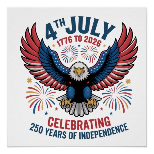 4 juli 2026 - 250 jaar vieren perfect poster (Voorkant)
