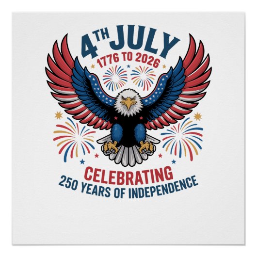 4 juli 2026 - 250 jaar vieren perfect poster (Voorkant)
