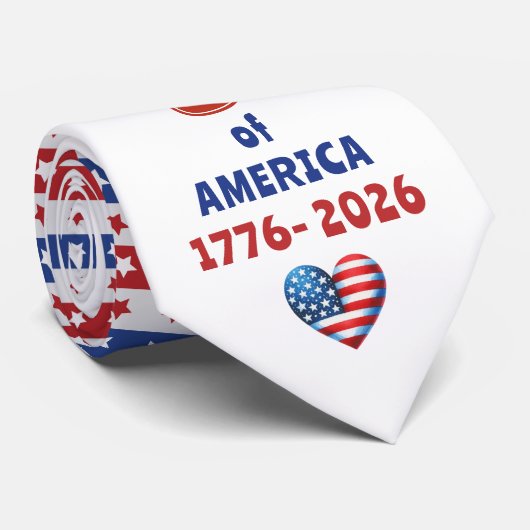 4 juli 250 jaar Amerika SEMIQUINCENTENNIAL Stropdas (Opgerold)