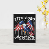 4 juli 250 jaar Jubileum 1776-2026 Kaart (Gele Bloem)