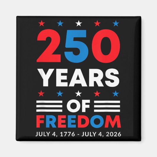 4 juli 250 jaar jubileum VS vlag Amerika Magneet (Voorkant)