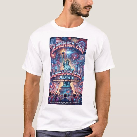4 juli 250 jaar onafhankelijkheidsdag modern t-shirt (Voorkant)