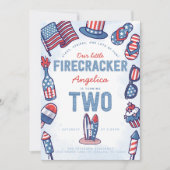 4 juli 2 juli Verjaardagsfeestuitnodiging Kaart (Voorkant)