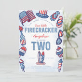 4 juli 2 juli Verjaardagsfeestuitnodiging Kaart (Staand voorkant)