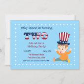 4 juli 2e verjaardagsfeestje voor baby jongen kaart (Voorkant)