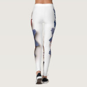 4 juli: 3D Patriottische Bloemen Leggings (Achterkant)