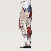 4 juli: 3D Patriottische Bloemen Leggings (Links)