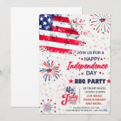 4 juli 4 juli BBQ Onafhankelijkheidsdag Kaart (Voorkant / Achterkant)