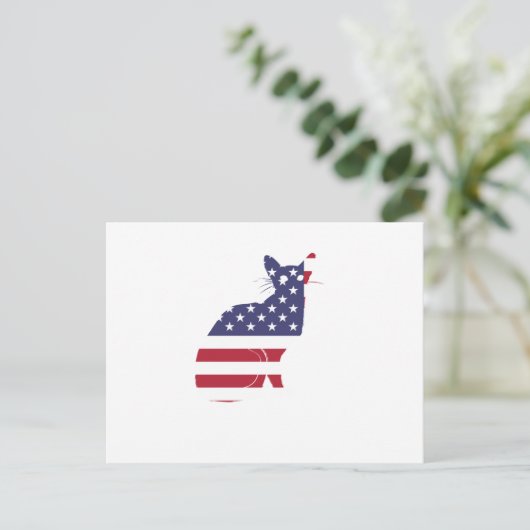 4 juli, 4 juli: Onafhankelijkheidsdag van de kat Briefkaart (Staand voorkant)