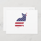 4 juli, 4 juli: Onafhankelijkheidsdag van de kat Briefkaart (Voorkant / Achterkant)