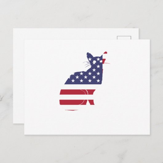 4 juli, 4 juli: Onafhankelijkheidsdag van de kat Briefkaart (Voorkant / Achterkant)