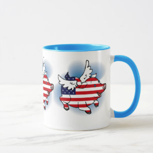 4 juli - 4 juli patriottisch vliegende varkens mok