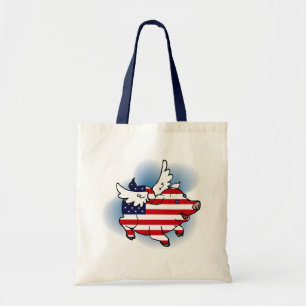 4 juli - 4 juli patriottisch vliegende varkens tote bag