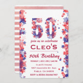 4 juli 50e Uitnodiging verjaardagsfeestje (Voorkant / Achterkant)