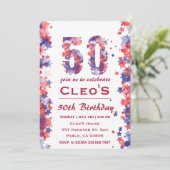 4 juli 50e Uitnodiging verjaardagsfeestje (Staand voorkant)