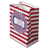 4 juli Aangepaste Amerikaanse familie zomer BBQ Pa Medium Cadeauzakje (Achterkant Gekanteld)