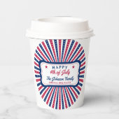 4 juli Aangepaste Amerikaanse familie zomer BBQ Pa Papieren Bekers (Achterkant)