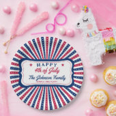 4 juli Aangepaste Amerikaanse familie zomer BBQ Pa Papieren Bordje (Feest)