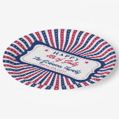 4 juli Aangepaste Amerikaanse familie zomer BBQ Pa Papieren Bordje (Gekanteld)