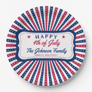 4 juli Aangepaste Amerikaanse familie zomer BBQ Pa Papieren Bordje