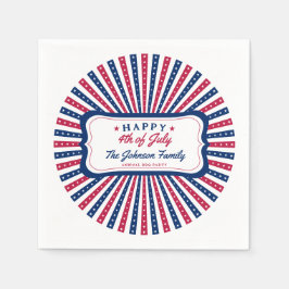 4 juli Aangepaste Amerikaanse familie zomer BBQ Pa Servet