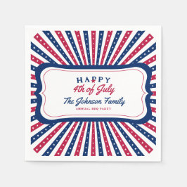 4 juli Aangepaste Amerikaanse familie zomer BBQ Pa Servet