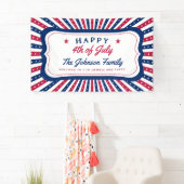 4 juli Aangepaste Amerikaanse familie zomer BBQ Pa Spandoek (Insitu)