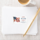 4 juli Aangepaste Amerikaanse vlag retouradres Etiket (Insitu)