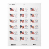 4 juli Aangepaste Amerikaanse vlag retouradres Etiket (Full Sheet)