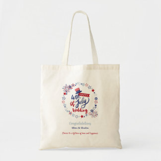 4 juli aangepaste huwelijksviering winkel tote bag